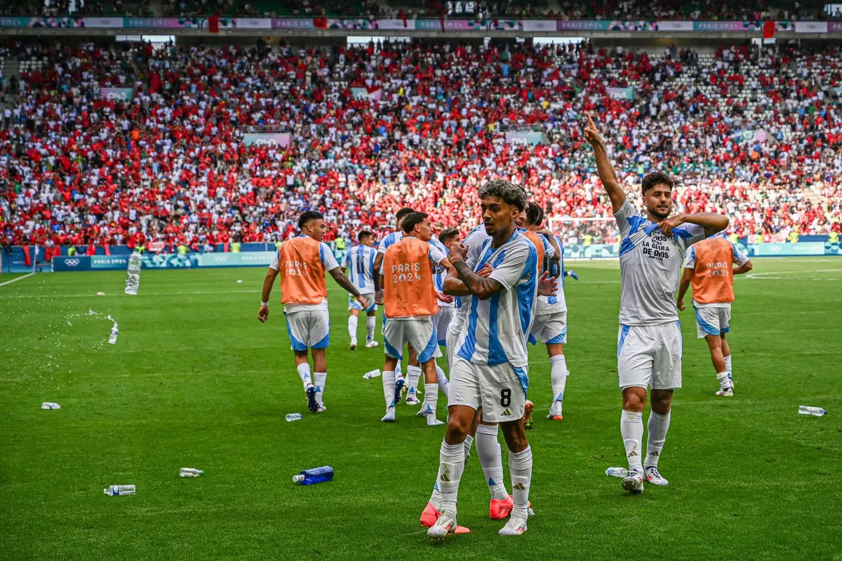 Morocco vs Argentina football match at the Paris 2024 Olympics with scenes of chaos and drama |whispergaze